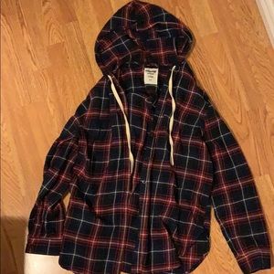 Garage buttoned plaid shirt